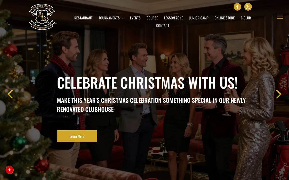 Hickory Ridge Golf & Country Club website home page